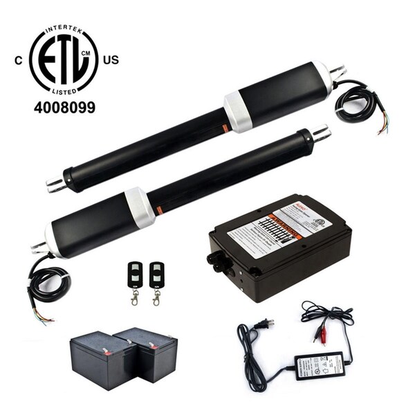 Tepee Supplies ETL Listed Back up Kit & Swing Gate Opener for Dual Swing Gates up to 1300 lbs TE3303914 - main
